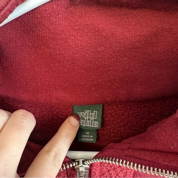 Wild Fable Burgundy quarter Zip Sweater - Picture 3 of 4